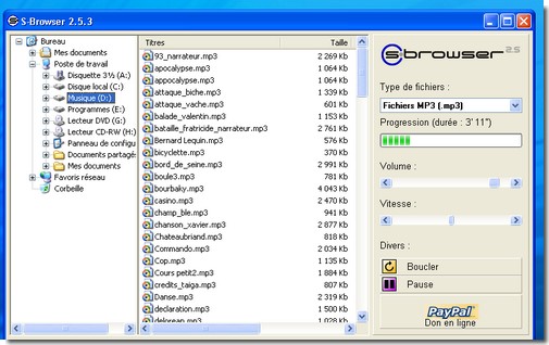 S-browser 2.5 Browser pour les musiciens